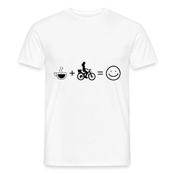 Coffee Smile Face and Cycling 2 - - Men's T-Shirt - white - Front - AI Model Male 178 dark (178cm)