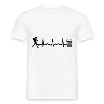 Bière Heartbeat et randonnée - (2) - T-shirt homme - blanc - Devant - AI Model Male 178 dark (178cm)