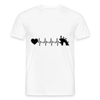 Cœur de battement de cœur et escalade - - T-shirt homme - blanc - Devant - AI Model Male 178 dark (178cm)