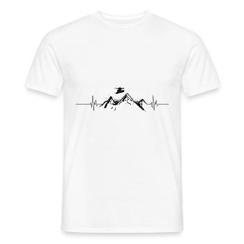 Heartbeat Snowboard - - Men's T-Shirt - white - Front - AI Model Male 178 dark (178cm)