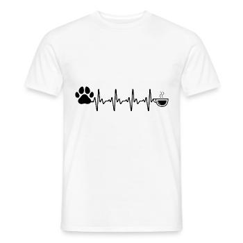 Heartbeat Coffee and Dog - (2) - Men's T-Shirt - white - Front - AI Model Male 178 dark (178cm)