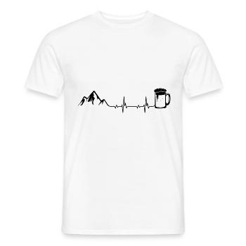 Herzschlag Berge und Bier - - Männer T-Shirt - Weiß - Vorne - AI Model Male 178 dark (178cm)