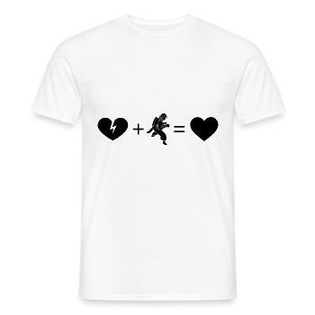 Broken Heart heart and fire brigade - - Men's T-Shirt - white - Front - AI Model Male 178 dark (178cm)