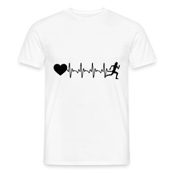 Cœur de battement de cœur et course - - T-shirt homme - blanc - Devant - AI Model Male 178 dark (178cm)