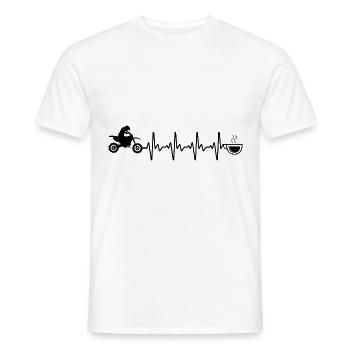 Heartbeat Coffee and Motorcycle - (MOTORCYCLE) (2) - Men's T-Shirt - white - Front - AI Model Male 178 dark (178cm)