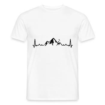 Herzschlagberg und Musik - - Männer T-Shirt - Weiß - Vorne - AI Model Male 178 dark (178cm)