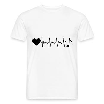 Herzschlagherz und Musik - - Männer T-Shirt - Weiß - Vorne - AI Model Male 178 dark (178cm)