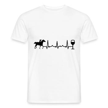 Heartbeat vin et cheval - (2) - T-shirt homme - blanc - Devant - AI Model Male 178 dark (178cm)