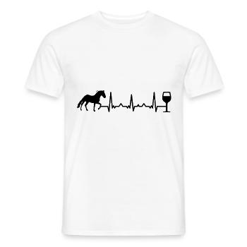Heartbeat Vin et Cheval - (3) - T-shirt homme - blanc - Devant - AI Model Male 178 dark (178cm)