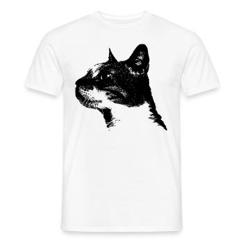 katze cat love i love cats haustier herz - Männer T-Shirt - Weiß - Vorne - AI Model Male 178 dark (178cm)
