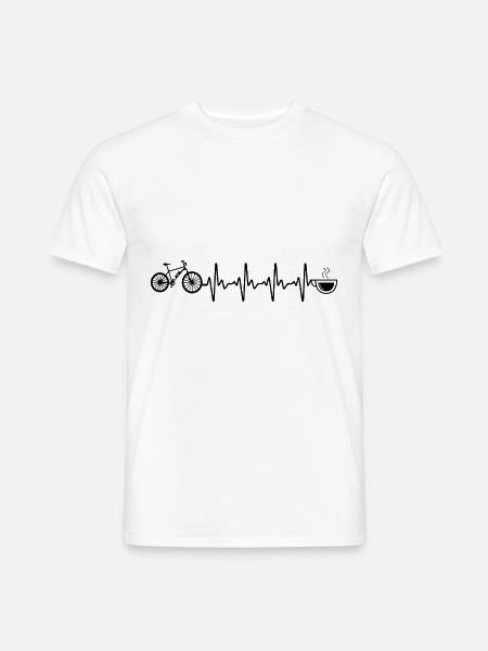Heartbeat Kaffee und Ebike - - Männer T-Shirt - Weiß