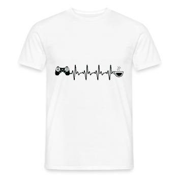 Kaffee-Heartbeat-Spiel - GA - Männer T-Shirt - Weiß - Vorne - AI Model Male 178 dark (178cm)