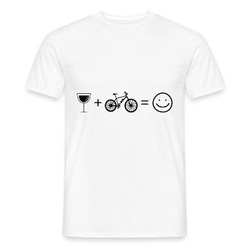 Wine Smile Face and E-Bike - - Men's T-Shirt - white - Front - AI Model Male 178 dark (178cm)