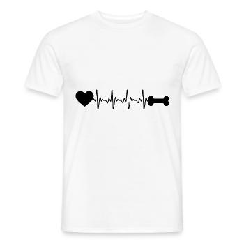 Heartbeat heart and dog - (do) - Men's T-Shirt - white - Front - AI Model Male 178 dark (178cm)