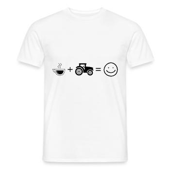 Coffee Smile Face and agriculture - - Men's T-Shirt - white - Front - AI Model Male 178 dark (178cm)