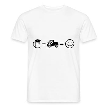 Beer Smile Face and Agriculture - - Men's T-Shirt - white - Front - AI Model Male 178 dark (178cm)
