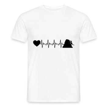 Cœur de battement de cœur et escalade - (2) - T-shirt homme - blanc - Devant - AI Model Male 178 dark (178cm)