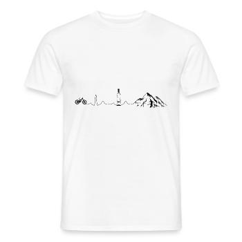 Herzschlag Berge, Fahrrad und Wein - - Männer T-Shirt - Weiß - Vorne - AI Model Male 178 dark (178cm)