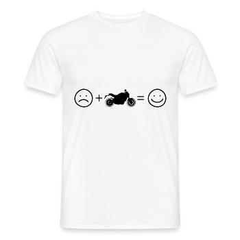 Smile Face und Motorrad - (MOTORRAD) - Männer T-Shirt - Weiß - Vorne - AI Model Male 178 dark (178cm)