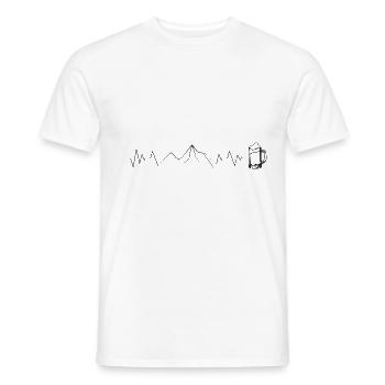 Herzschlag Berg und Bier - - Männer T-Shirt - Weiß - Vorne - AI Model Male 178 dark (178cm)