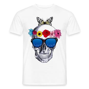 Blumen skul - Männer T-Shirt - Weiß - Vorne - AI Model Male 178 dark (178cm)