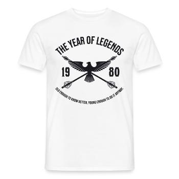 L’année des légendes 1980 Vintage Vintage Design - T-shirt homme - blanc - Devant - AI Model Male 178 dark (178cm)