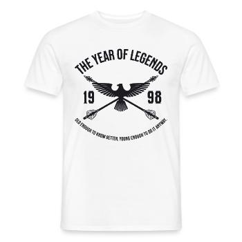L’Année des Légendes 1998 Vintage Vintage Design - T-shirt homme - blanc - Devant - AI Model Male 178 dark (178cm)