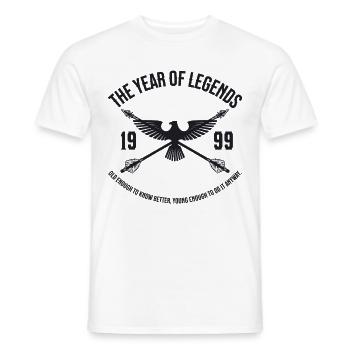 L’Année des Légendes 1999 Vintage Vintage Design - T-shirt homme - blanc - Devant - AI Model Male 178 dark (178cm)