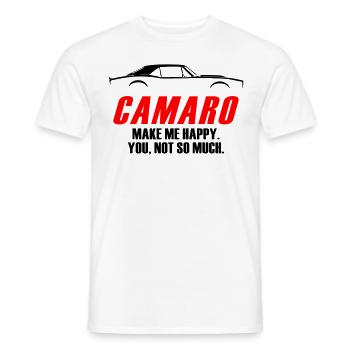 CAMARO MAKE ME HAPPY, YOU NOT SO MUCH - Men's T-Shirt - white - Front - AI Model Male 178 dark (178cm)