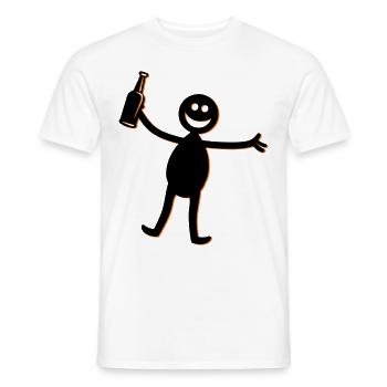 Silhouette de fête de la bière - T-shirt homme - blanc - Devant - AI Model Male 178 dark (178cm)