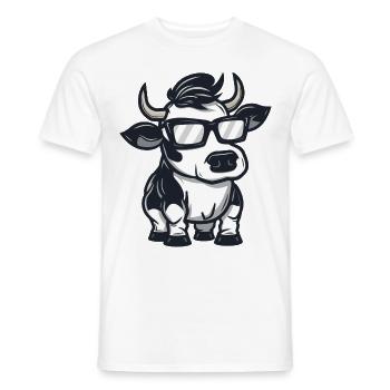 Animal vache - T-shirt homme - blanc - Devant - AI Model Male 178 dark (178cm)