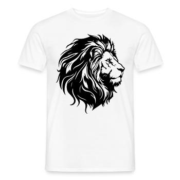 Löwenkopf Löwe Silhouette - Männer T-Shirt - Weiß - Vorne - AI Model Male 178 dark (178cm)