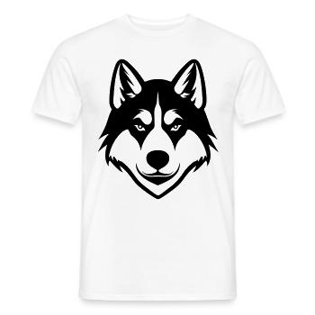 Tête de chien Husky - T-shirt homme - blanc - Devant - AI Model Male 178 dark (178cm)