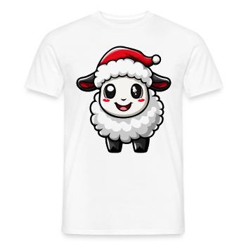 Schaf Weihnachten Niedlich - Männer T-Shirt - Weiß - Vorne - AI Model Male 178 dark (178cm)