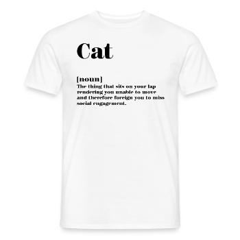 Définition chat - T-shirt homme - blanc - Devant - AI Model Male 178 dark (178cm)