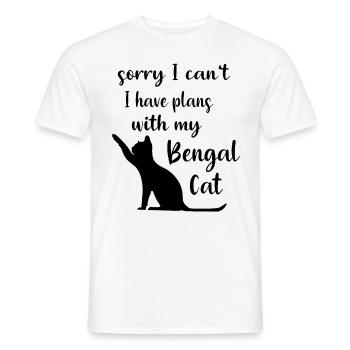 Chat Bengal Chat Chat Chat Pussy Mieze Disant Cadeau - T-shirt homme - blanc - Devant - AI Model Male 178 dark (178cm)