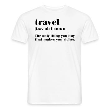 Définition du voyage - T-shirt homme - blanc - Devant - AI Model Male 178 dark (178cm)