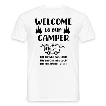 Camping Camping Caravane Camping - T-shirt homme - blanc - Devant - AI Model Male 178 dark (178cm)
