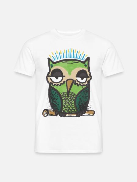 Eule - Männer T-Shirt - Weiß