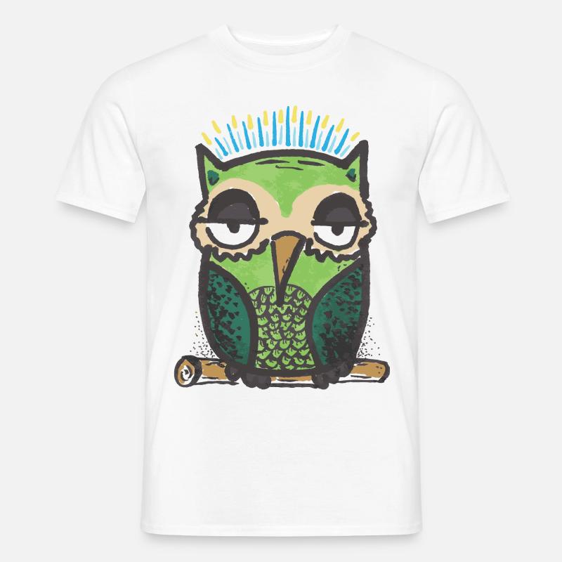 Eule - Männer T-Shirt - Weiß