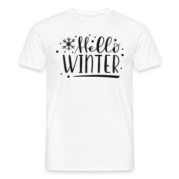 Hello Winter Snow Christmas Xmas Gift snow - Men's T-Shirt - white - Front - AI Model Male 178 dark (178cm)