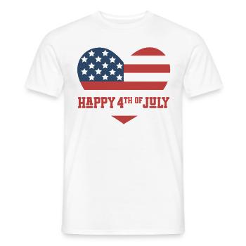 Joyeux 4 juillet - T-shirt homme - blanc - Devant - AI Model Male 178 dark (178cm)