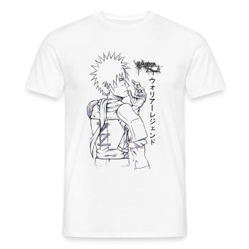 Black and White Manga Anime Character - Men's T-Shirt - white - Front - AI Model Male 178 dark (178cm)