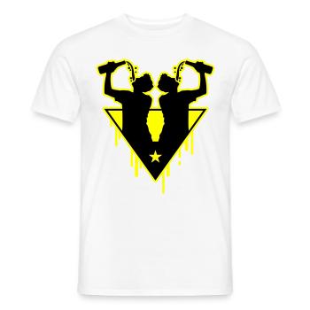 Bouteille de l’équipe Drinker - T-shirt homme - blanc - Devant - AI Model Male 178 dark (178cm)