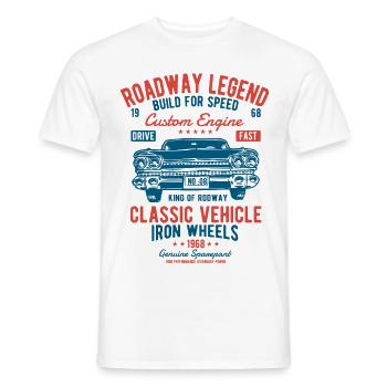 VÉHICULE CLASSIC - Voiture ancienne et la conception de chemise de voiture - T-shirt homme - blanc - Devant - AI Model Male 178 dark (178cm)