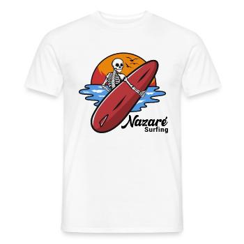 Nazare Surfing Portugal - Men's T-Shirt - white - Front - AI Model Male 178 dark (178cm)