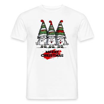Funny Crazy Christmas Trees Christmas - Men's T-Shirt - white - Front - AI Model Male 178 dark (178cm)