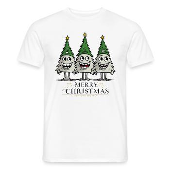 Funny Crazy Christmas Trees Christmas - Men's T-Shirt - white - Front - AI Model Male 178 dark (178cm)