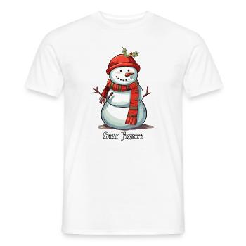 Lustiger Schneemann Stay Frosty - Männer T-Shirt - Weiß - Vorne - AI Model Male 178 dark (178cm)