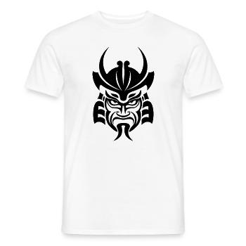 Samurai Helm Logo Katana Schwertkämpfer - Männer T-Shirt - Weiß - Vorne - AI Model Male 178 dark (178cm)